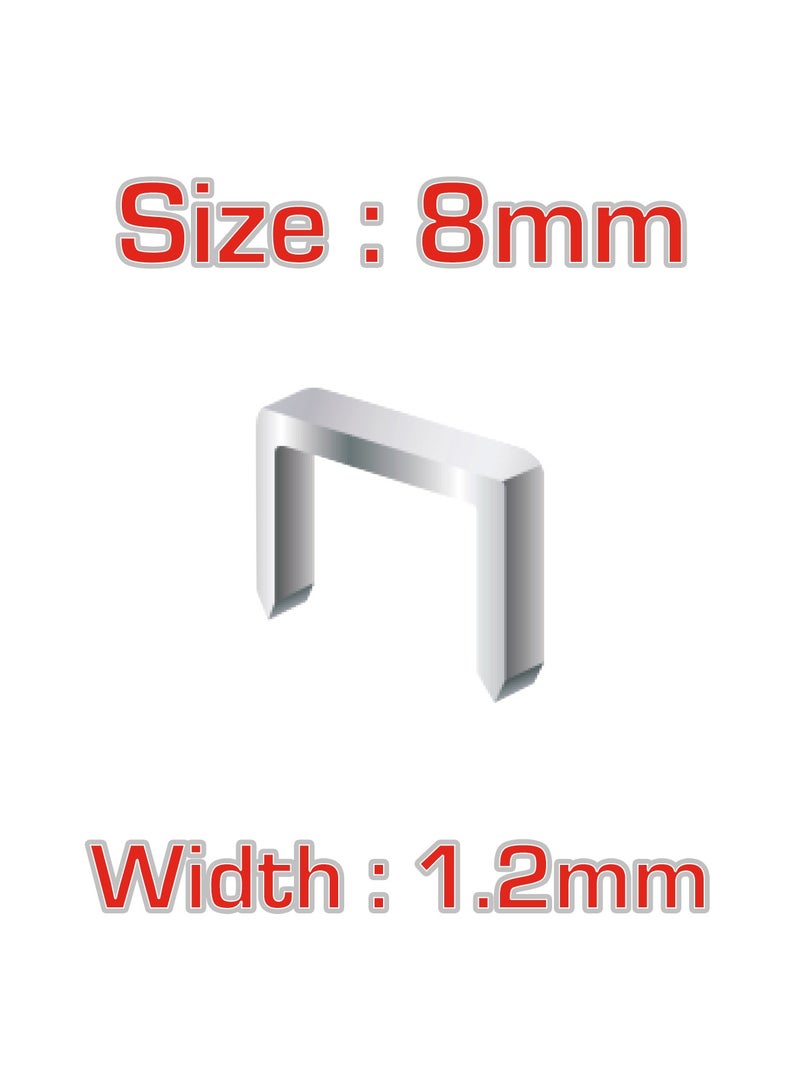TOTAL Professional Staples, 8mm x 1.2mm, 1000 Pack, Compatible with THT31142, THT31143, THT31146 Models, Metal Construction - Image 2