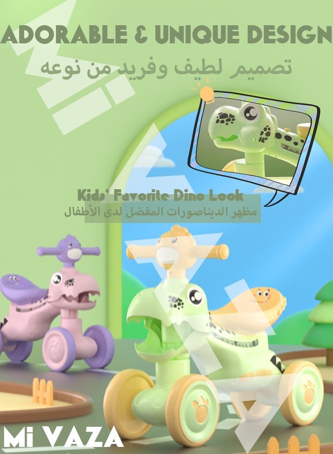 مي فازا دراجة توازن الطفل لعمر سنة واحدة للأولاد والبنات من عمر 12 إلى 36 شهرًا، 4 عجلات صامتة، مقعد ناعم لمرحلة ما قبل المدرسة، ألعاب ركوب أول للأطفال الصغار هدايا عيد الميلاد الأول - Image 3