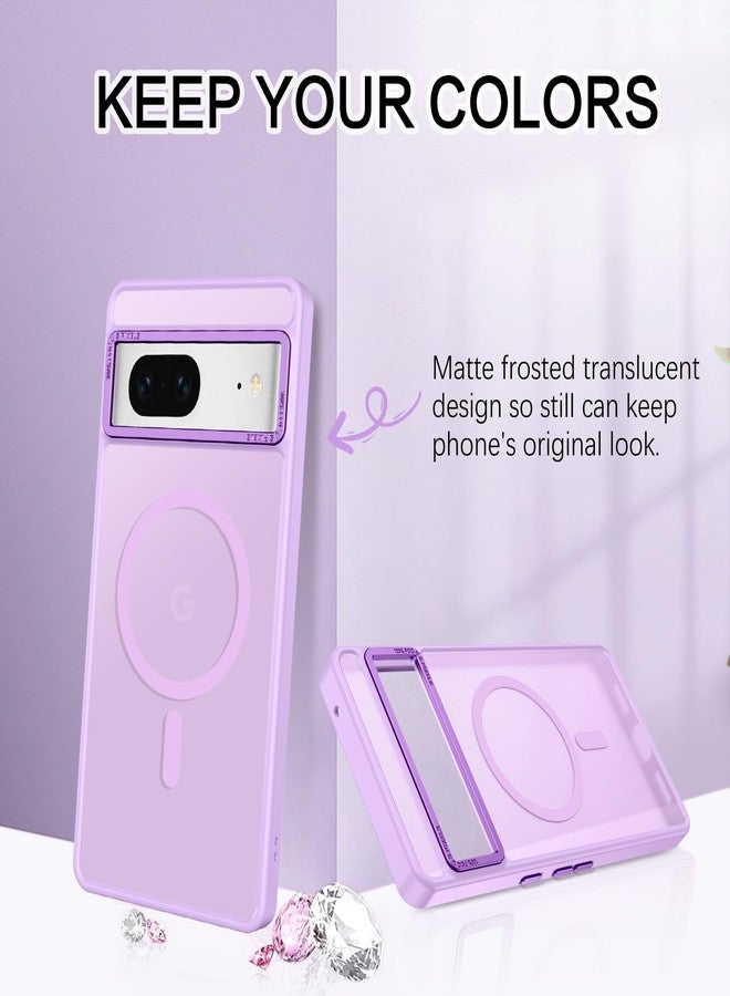 BENTOBEN for Google Pixel 7 Case [Compatible with Magsafe] Translucent Matte Magnetic Pixel 7 Case Magsafe Slim Thin Shockproof Women Men Protective Phone Cover for Google Pixel 7 6.4", Light Purple - Image 3