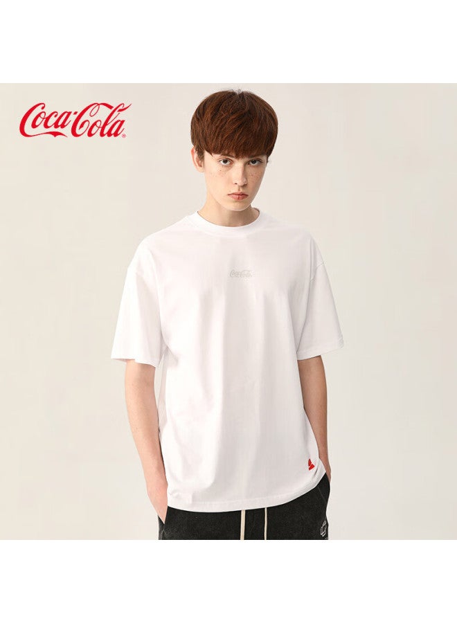 Coca-cola Short-sleeve T-shirt For Men And Women, Summer American Trendy Sports Tee Undershirt, White, 2XL - Image 1