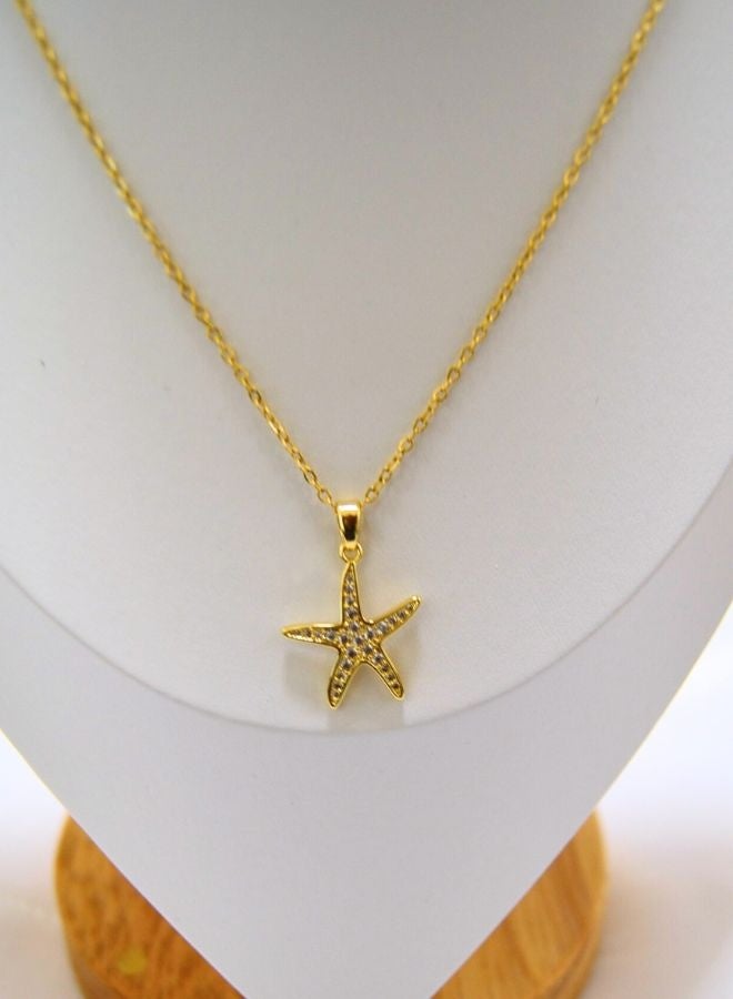Andaazs Andaazs Women's Starlight Star Pendant Necklace in 18K Gold Plated with Cubic Zirconia inserts  - Image 2