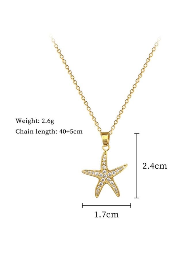 Andaazs Andaazs Women's Starlight Star Pendant Necklace in 18K Gold Plated with Cubic Zirconia inserts  - Image 4