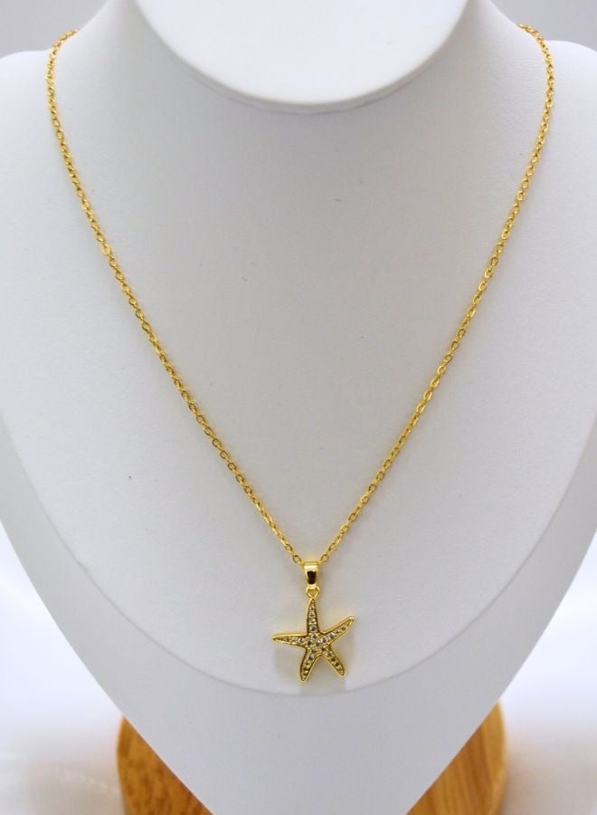 Andaazs Andaazs Women's Starlight Star Pendant Necklace in 18K Gold Plated with Cubic Zirconia inserts  - Image 1