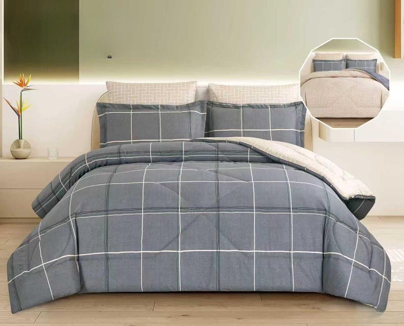 Elegant 100% cotton double bed sheet set, 6 pieces, size 230*250 - Image 1