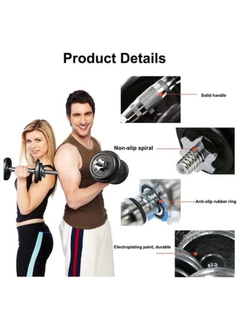 Huitich 30kg Adjustable Dumbbell Set with Case and Connecting Rod Black - Image 5