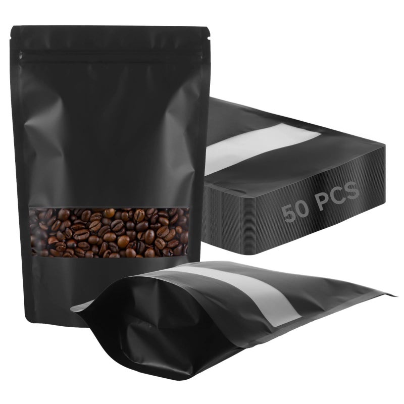 50 Reusable Smell Proof Self Sealing Mylar Stand Up Bags With Window For Food Storage - Image 2
