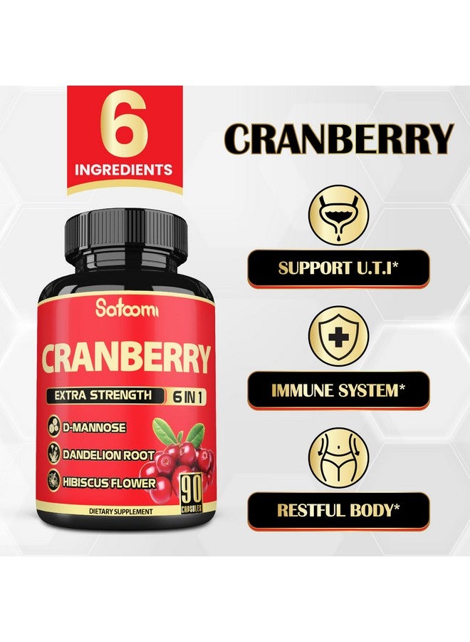 Satoomi 6in1 Cranberry Pills for Women - 3-Month Supply - 6 Herbal Ingredients Extract - 90 Veggie Capsules - Image 3
