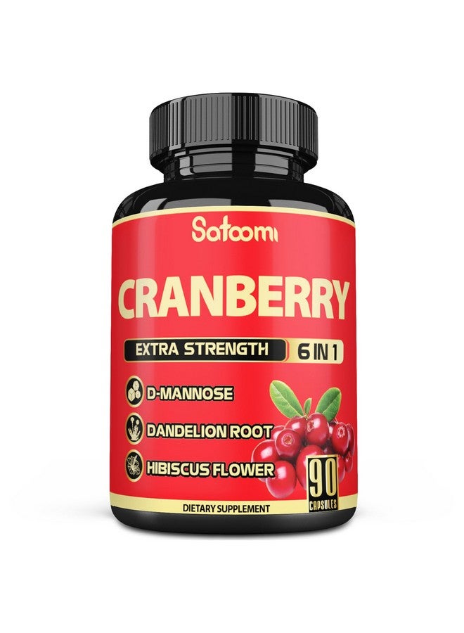 Satoomi 6in1 Cranberry Pills for Women - 3-Month Supply - 6 Herbal Ingredients Extract - 90 Veggie Capsules - Image 1