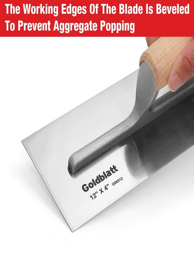 جولدبلات مجموعة مجرفة دريوال من جولد بلات، مكونة من 3 قطع، من الفولاذ الكربوني، تتضمن مجرفة تشطيب البناء 14 بوصة × 4 بوصة، 12 بوصة × 4 بوصة، 8 بوصة × 3 بوصة، بمقبض خشبي خفيف الوزن، مجرفة تجصيص لألواح الجبس والجدران - Image 4