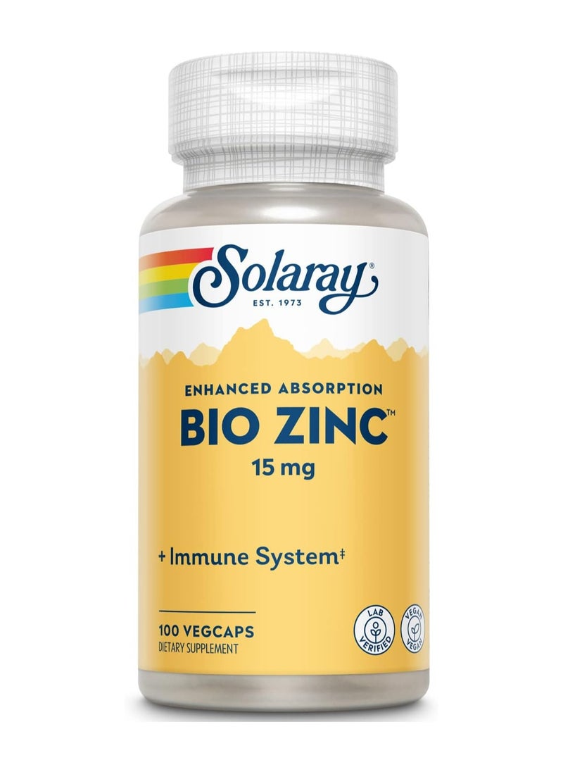 Solaray SOLARAY Bio Zinc with Picolinate Synergistic Ingredients (100 Capsules)  - Image 1