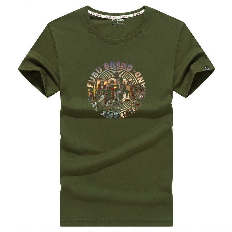 Wholesale Quick Hands Large Size Short Sleeve T-shirt Men's Trendy Loose Half Sleeve T-shirt Trendy Brand Star Printed Men's Top - Image 1