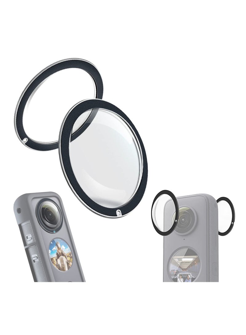 SYOSI Protective Mirror for Insta360 ONE X2, 2 Piece Adhesive Lens Protector Sports Camera Lens Mold Accessories Panorama Protector Waterproof UV Mirror - Image 1