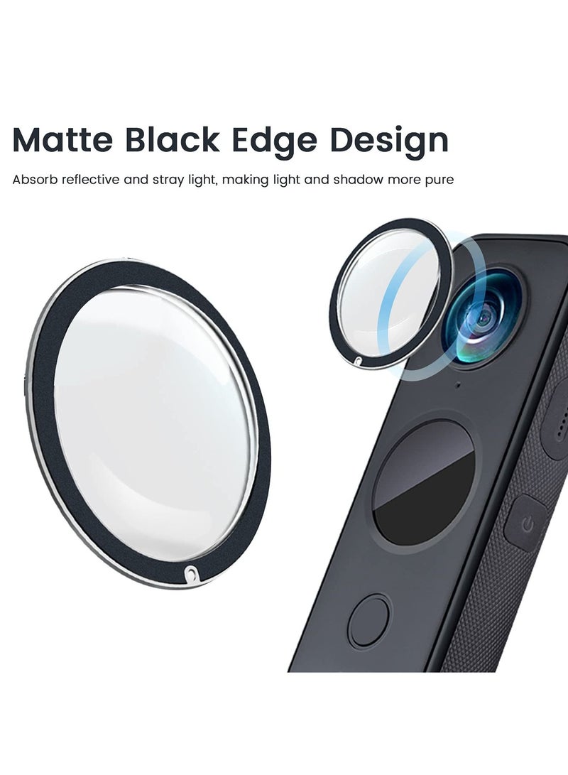 SYOSI Protective Mirror for Insta360 ONE X2, 2 Piece Adhesive Lens Protector Sports Camera Lens Mold Accessories Panorama Protector Waterproof UV Mirror - Image 2