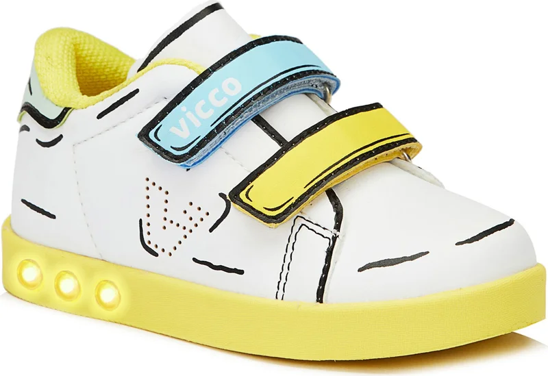 فيكو 313. B22Y. 153 Picasso Yellow Lighted Baby Sneakers