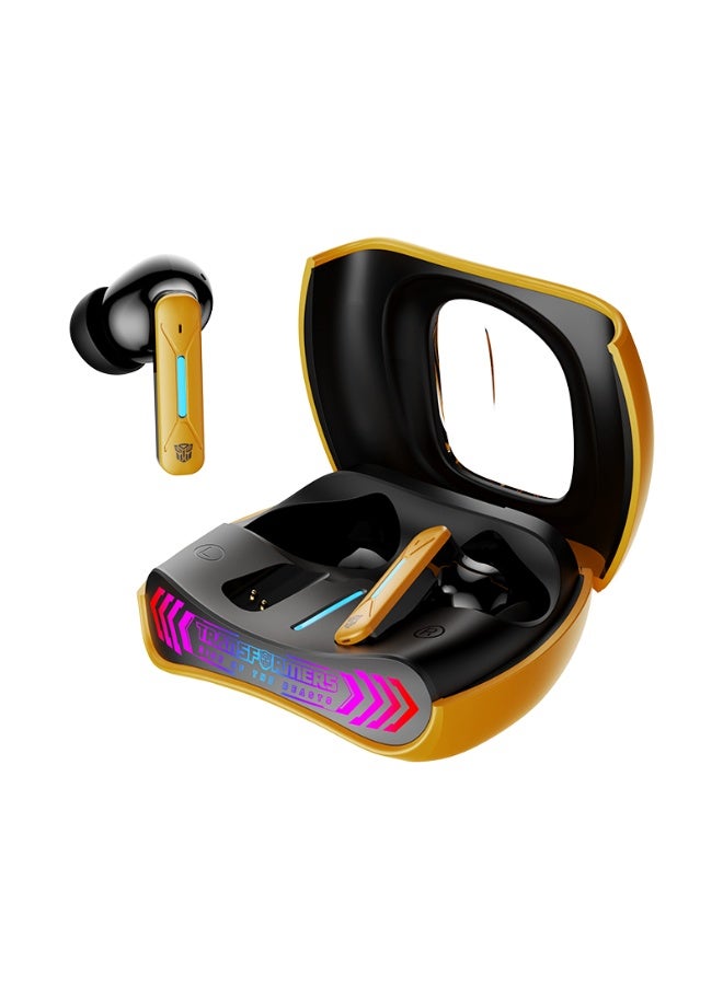 Transformers Wireless Headphones TF-T97 Bluetooth Earbuds Headsets, RGB Ambient Light, Gaming and Music Dual Mode, Bumblebee - Image 1