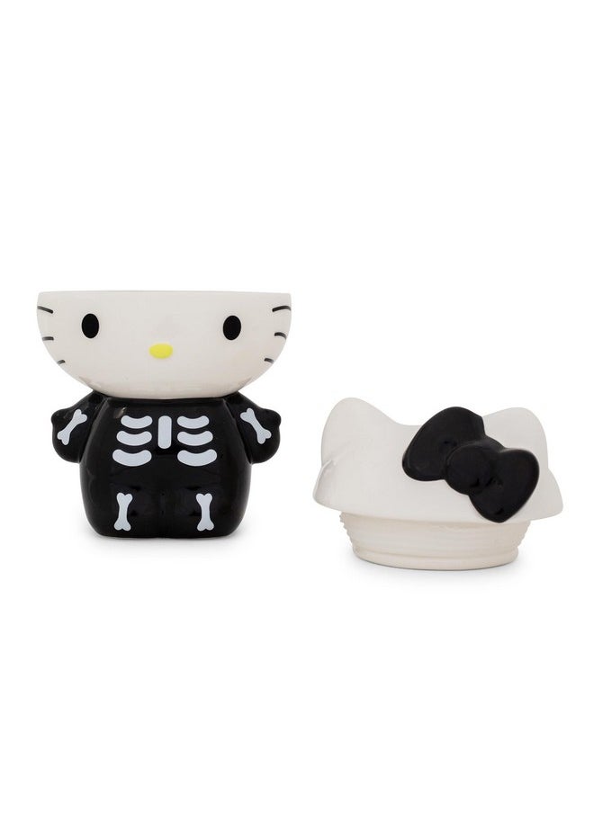 Silver Buffalo - Sanrio Hello Kitty Skeleton Small Ceramic Snack Jar Container With Lid | Storage For Kick-Knacks | 6 Inches Tall - Image 1