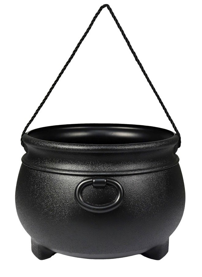 GiftExpress GIFTEXPRESS 12" Black Cauldron - Large Plastic St. Patrick's Day Pot of Gold Coin Party Bucket Decor - Halloween Witch Kettle For Candy, Treats & Punch Bowl  - Image 1