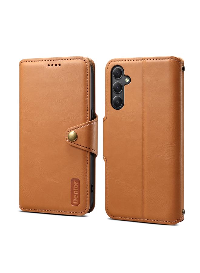 The Bros Case For Samsung Galaxy A24 5G Cowhide Texture Wallet Style Leather Phone Case