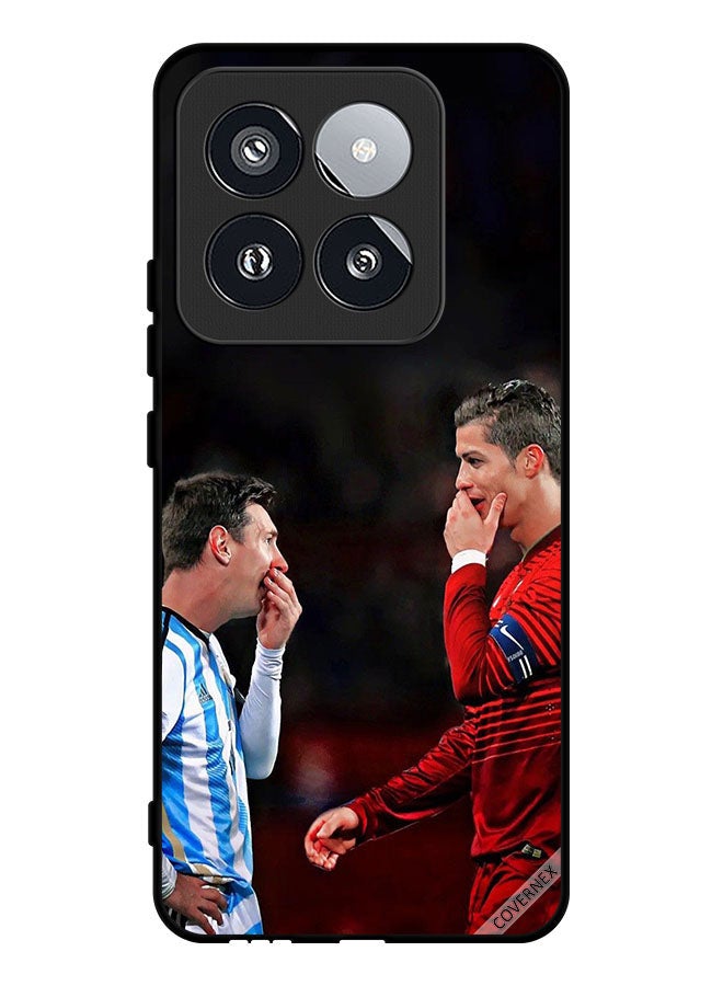 Covernex Protective Case Cover For Xiaomi 14 Pro Ronaldo & Messi In One Frame  - Image 1