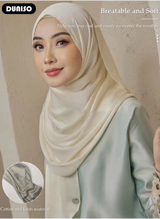 DUNISO Women's Hijab, Premium Fabric Hijab, Stylish and Comfortable Hijab Scarfs, Stretchy, Very Comfy & Good for Everyday Use, Versatile and Artistic Scarf for Women  - Image 2