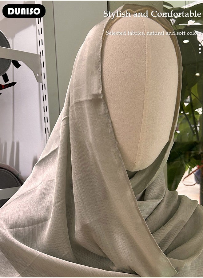 DUNISO Women's Hijab, Premium Fabric Hijab, Stylish and Comfortable Hijab Scarfs, Stretchy, Very Comfy & Good for Everyday Use, Versatile and Artistic Scarf for Women  - Image 5