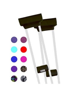 Arabest High-Quality Crutch Pad and Hand Grip Covers for Adults and Youth - Designed in the USA for Comfort, Washable and Breathable with Moisture-Wicking and Odor-Reducing Properties - Black Color.  - Image 1