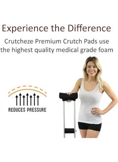 Arabest High-Quality Crutch Pad and Hand Grip Covers for Adults and Youth - Designed in the USA for Comfort, Washable and Breathable with Moisture-Wicking and Odor-Reducing Properties - Black Color.  - Image 3