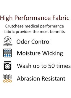 Arabest High-Quality Crutch Pad and Hand Grip Covers for Adults and Youth - Designed in the USA for Comfort, Washable and Breathable with Moisture-Wicking and Odor-Reducing Properties - Black Color.  - Image 4