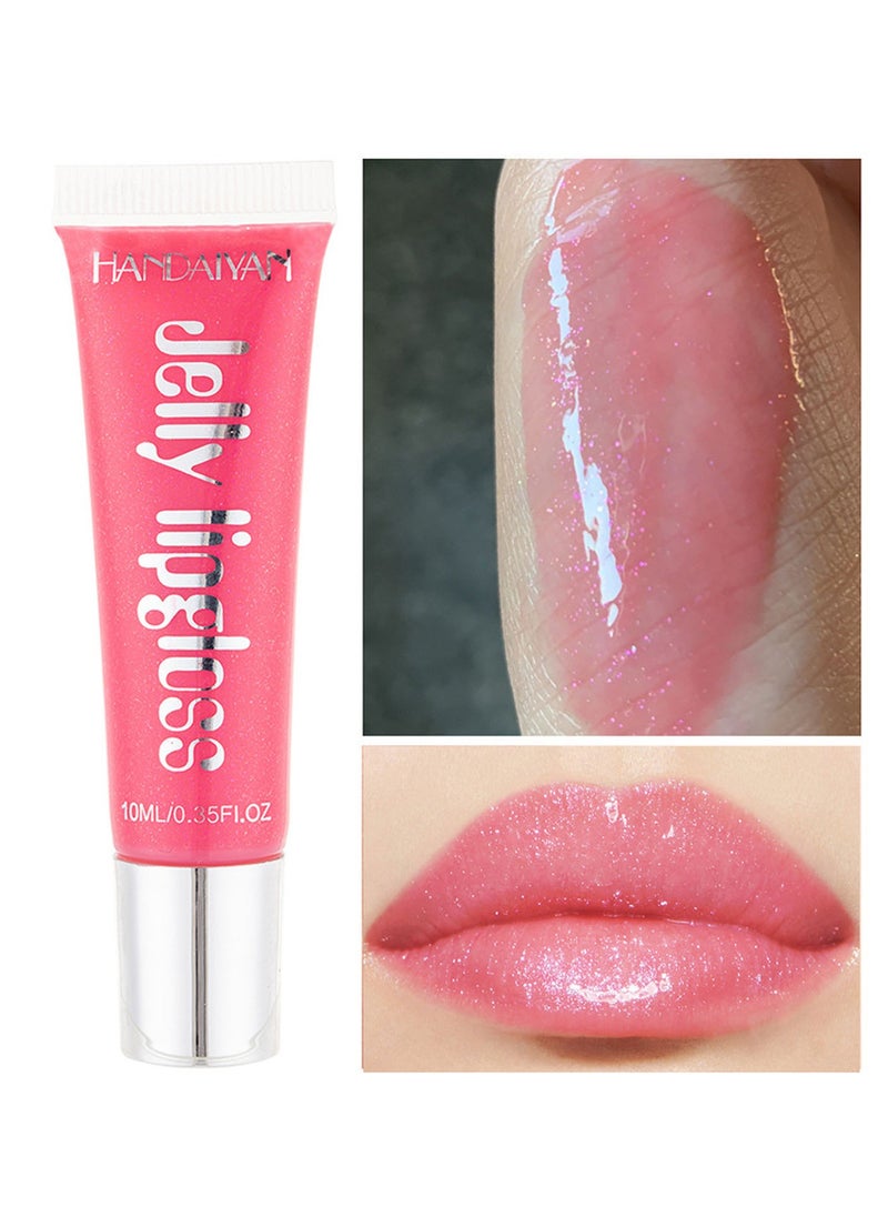 Handaiyan Lip Gloss Hydrating Moisturizing Long Lasting High Glossy Jelly Lip Stain Super Gloss Balm Oil Tinted Treatment Lip Glow Glass Shine Glitter Makeup Beauty Colored Bright Lifter For Women Girls  - Image 1