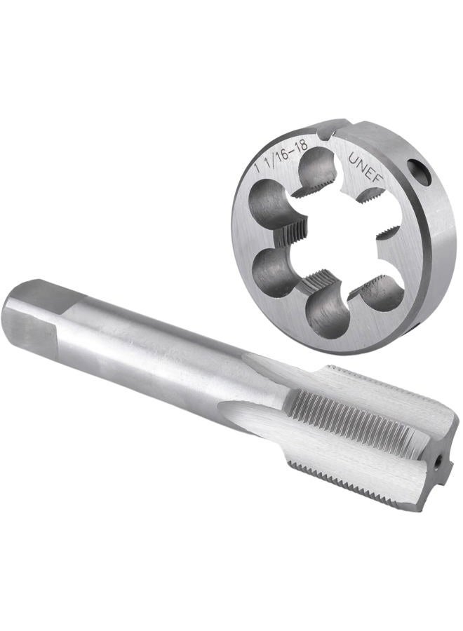 Burkit 1 1/16"-18 UNEF Tap and Die Set, 1-1/16 x 18 UNEF Machine Thread Tap and Round Die Right Hand - Image 1