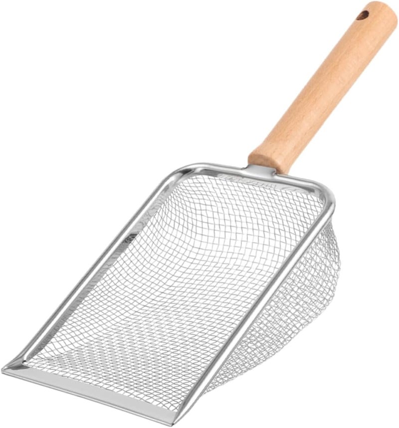Cat Litter Scoop Stainless Steel Non-Stick Litter Box Scooper with Ergonomic Handle for Easy Cleaning and Filtering Cat Supplies for Effortless - Image 1
