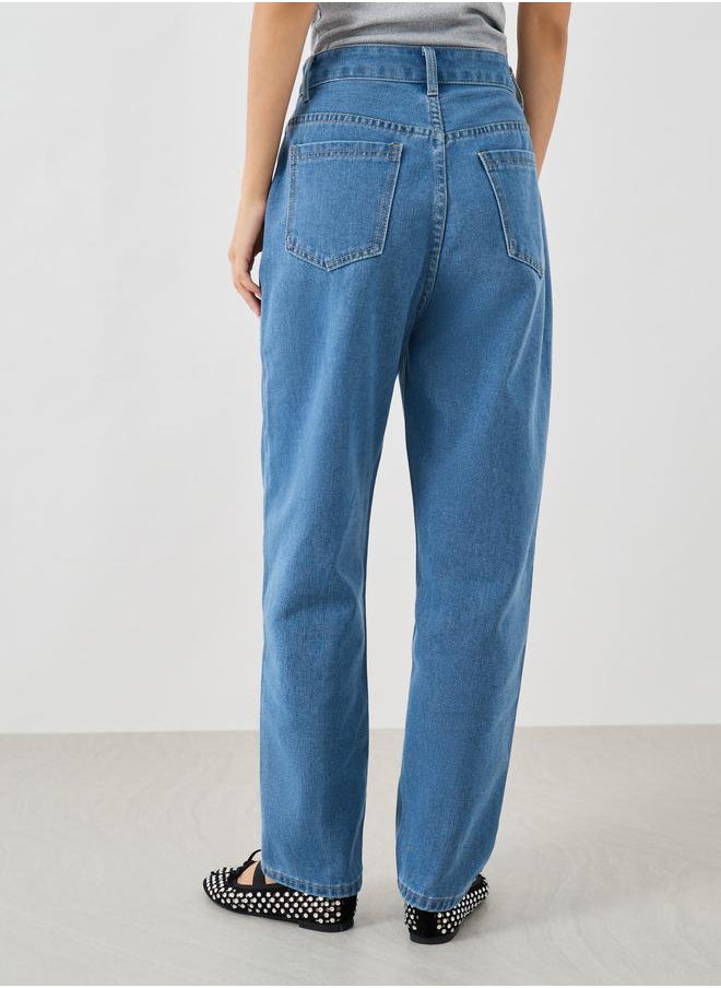 Take Two Take Two Mid Rise Tapered Jeans with Pockets  - Image 4