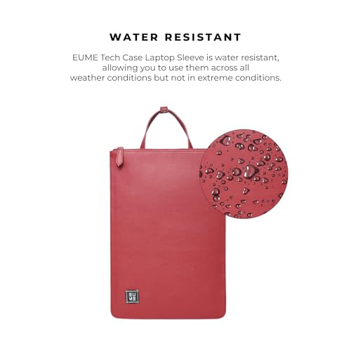 EUME Tech Case Laptop Sleeve 15.6 Inch | Laptop Cover, MacBook Sleeve | with Padded Compartment | Vegan Leather Fabric | Fits Up to 15.6" Laptop & MacBook I Burgundy - Image 5