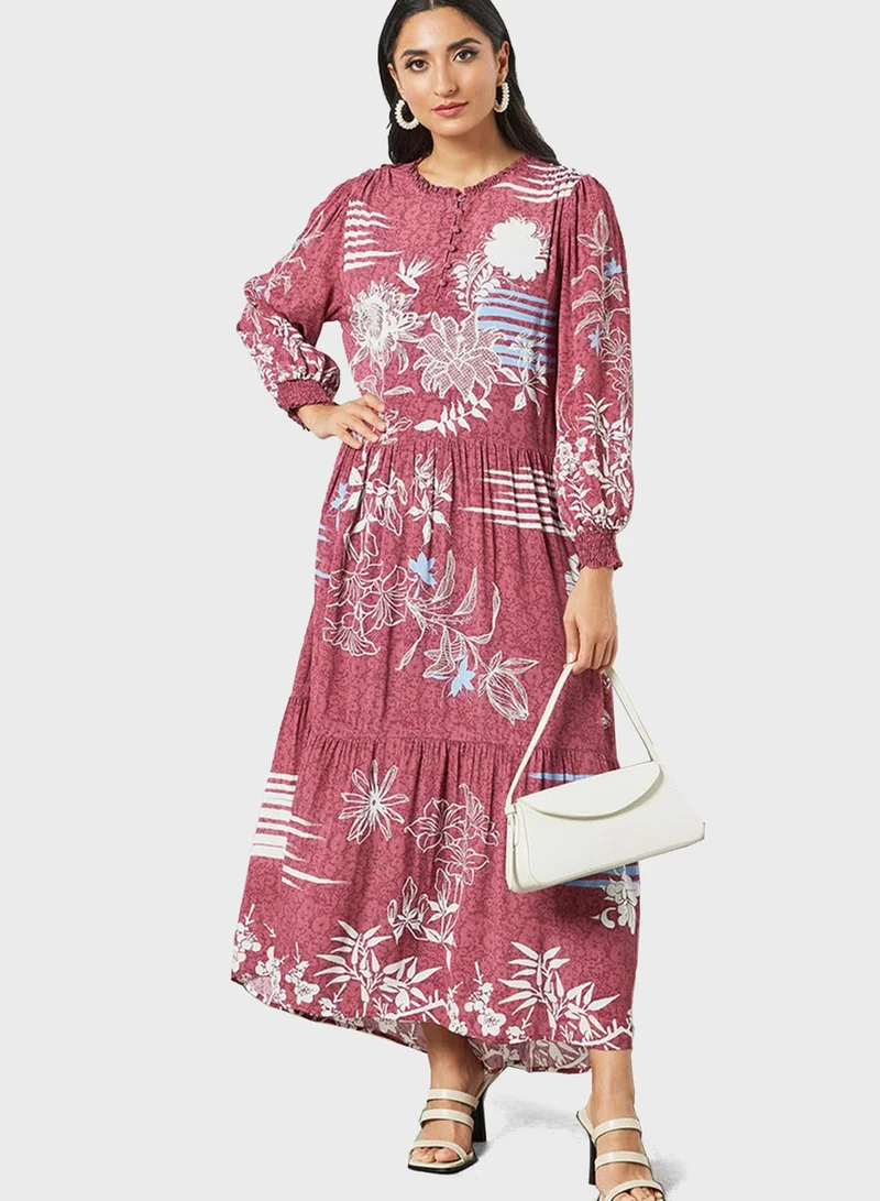 Desert Cove Floral Print Maxi Dress