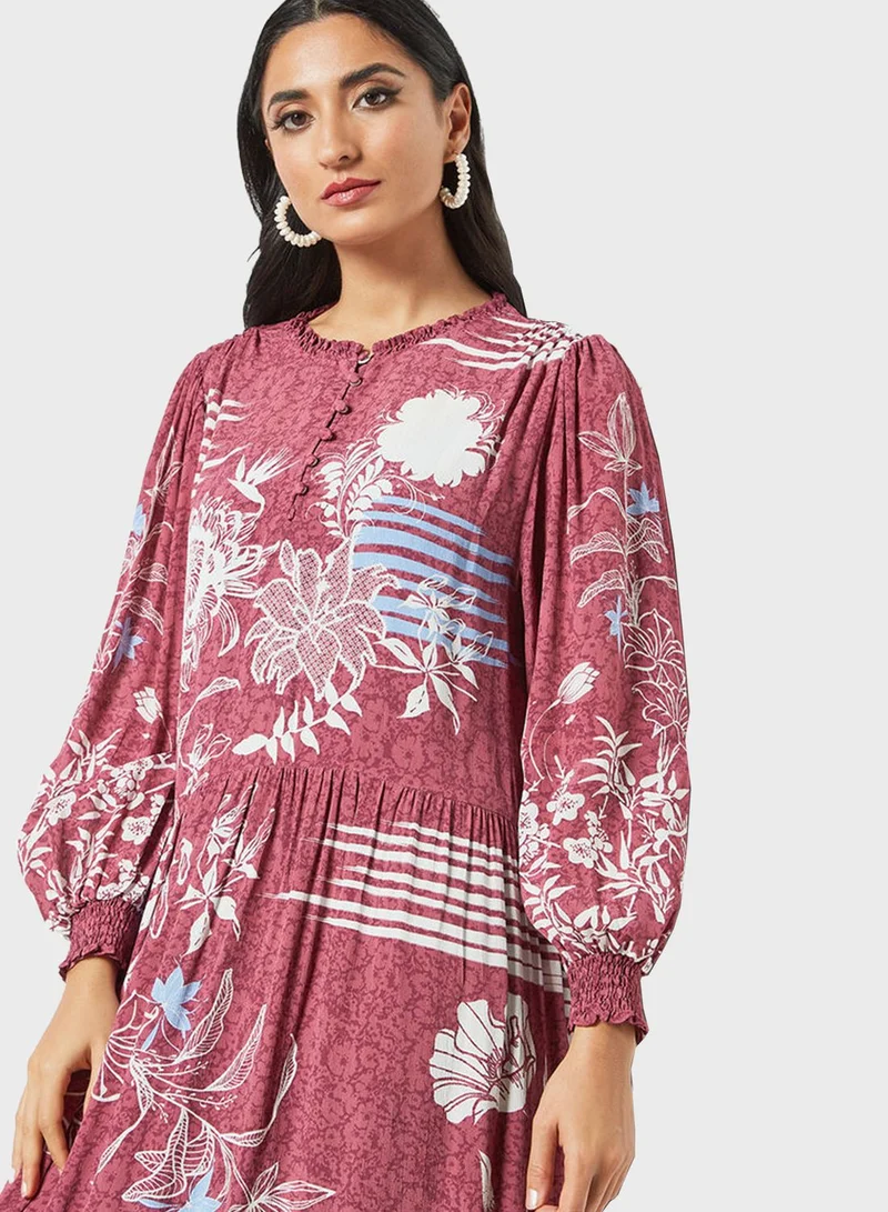 Desert Cove Floral Print Maxi Dress