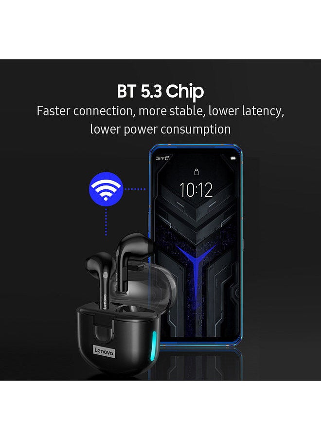 Lenovo Group Limited Lenovo LP12 BT5.3 True Wireless Earbuds Semi-in-ear Earphones w/Dual Mic Noise Cancellation /Auto-pairing/HiFi Stereo Sound/Low Latency Sports Headset Black  - Image 5