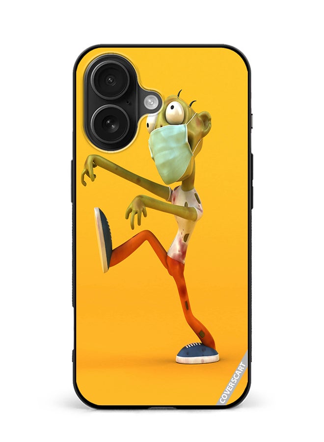 COVERSCART Protective Case Cover For Apple iPhone 16 Covid Zombie Design Yellow