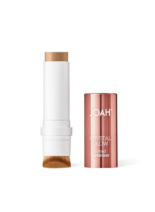 JOAH Highlighter Stick, Crystal Glow Tinted Luminizer Contour Makeup, Crystalide Peptide For Clearer, Smoother Looking Skin, Builtin Detachable Brush, Natural Beige  - Image 2