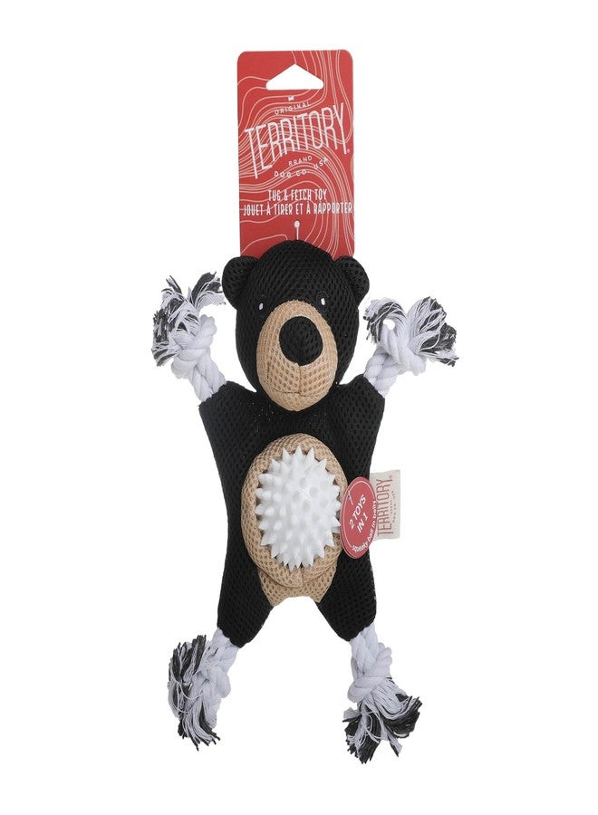Territory 2 in 1 No Stuffing Removable Fetch Ball Tug Dog Toy for Small Medium Large Dogs, Black Bear - Image 4