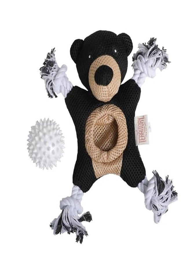 Territory 2 in 1 No Stuffing Removable Fetch Ball Tug Dog Toy for Small Medium Large Dogs, Black Bear - Image 3