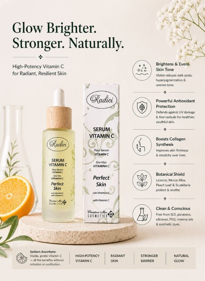 Radici Vitamin C Face Serum – Antioxidant & Collagen Synthesis – 30ml - Image 2