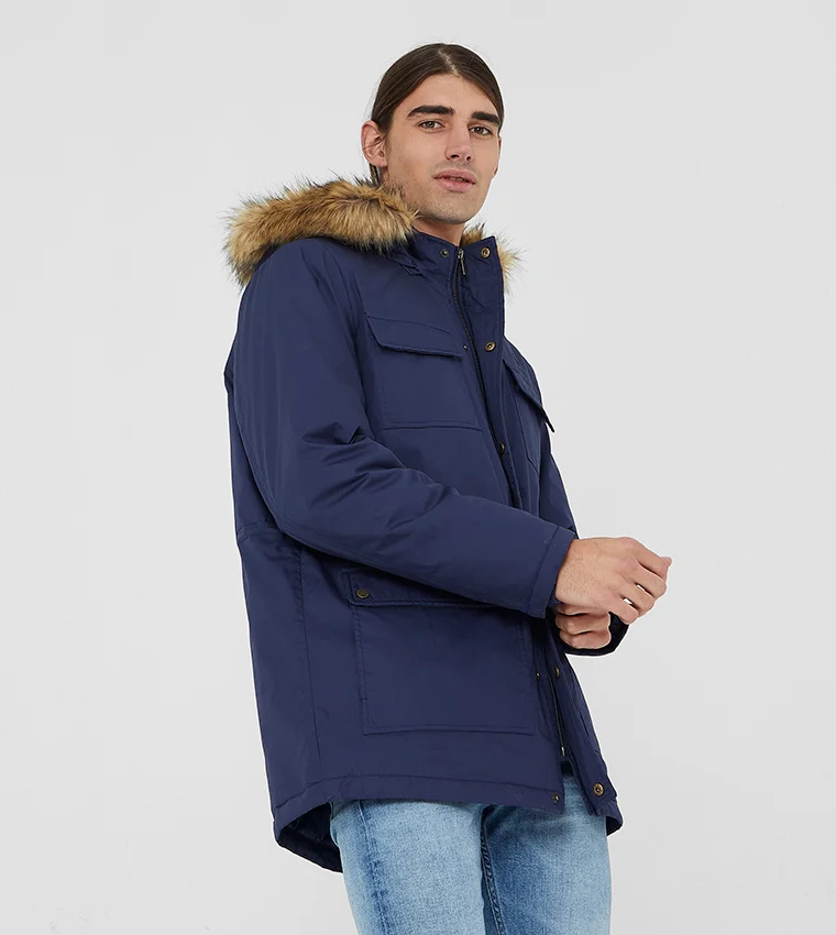 بيفرلي هيلز بولو كلوب جاكيت باركا بغطاء رأس وجيوب متعددة