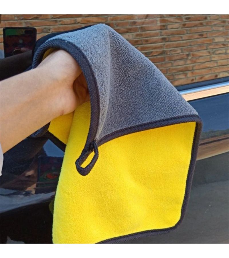 Microfiber Cleaning Towels 30x60cm 2 Pack Thick Soft Double Layered for Car Drying - Image 2