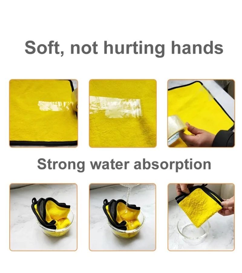 Microfiber Cleaning Towels 30x60cm 2 Pack Thick Soft Double Layered for Car Drying - Image 3