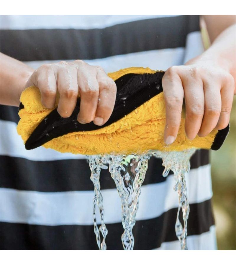 Microfiber Cleaning Towels 30x60cm 2 Pack Thick Soft Double Layered for Car Drying - Image 5