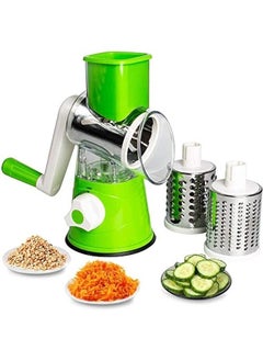 Manual Tabletop Drum Cheese Grater, 3 In 1 Rotary Shredder Slicer Grinder For Cucumber Nut Potato Carrot Cheese, Vegetable Salad Shooter,Assorted Color