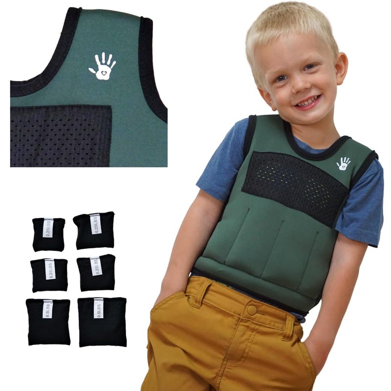 Sensory4u Sensory Weighted Vest for Kids â€“ Adjustable Compression Vest (Small, Ages 2-6) with 6 Removable Weights â€“ Comfortable Snug Fit for Calming Support - Image 1