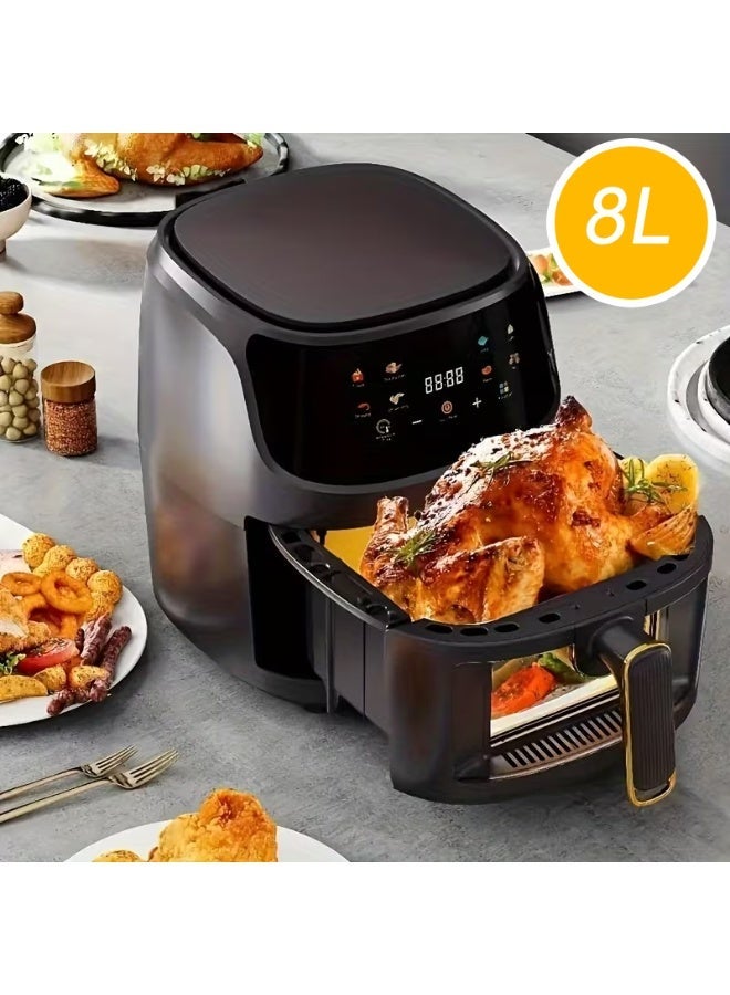 8L Digital Air Fryer,Family-Sized Capacity,8 Preset Functions, Rapid Air Convection for Healthy Frying, Adjustable Temperature 80-200°C, Easy Clean - Image 1