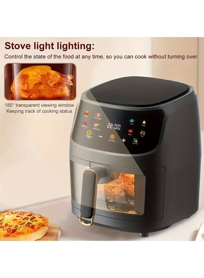 8L Digital Air Fryer,Family-Sized Capacity,8 Preset Functions, Rapid Air Convection for Healthy Frying, Adjustable Temperature 80-200°C, Easy Clean - Image 4