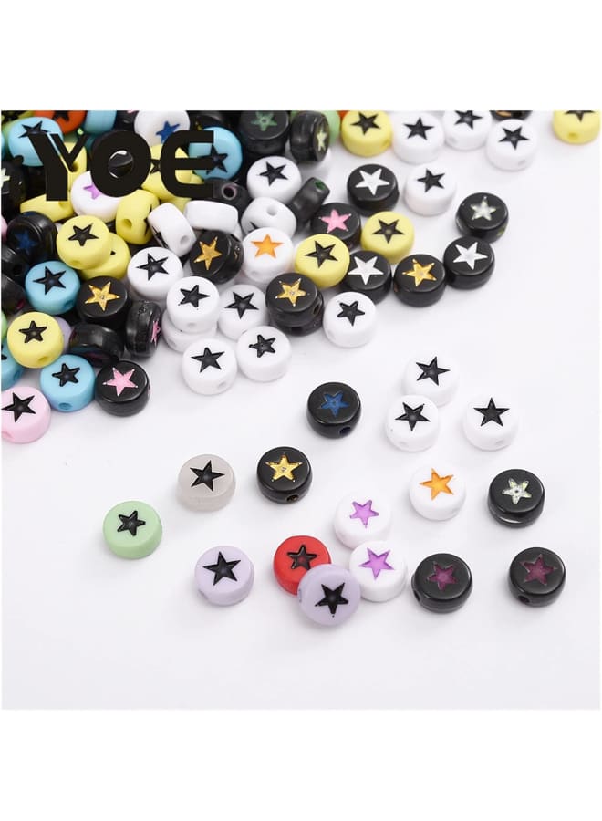 Exquisite 100/200/300/500pcs 7mm Acrylic Spacer Beads Fluorescent Round Star Beads For Jewelry Making DIY Handmade Charms Bracelet Earring XAN0817 (Color : Blue, Item Diameter : 500PCS) - Image 3